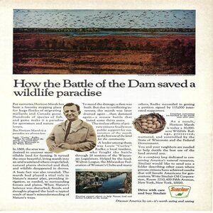 1967 Sinclair Battle Of The Dam Wildlife Vintage Magazine Print Ad/Poster